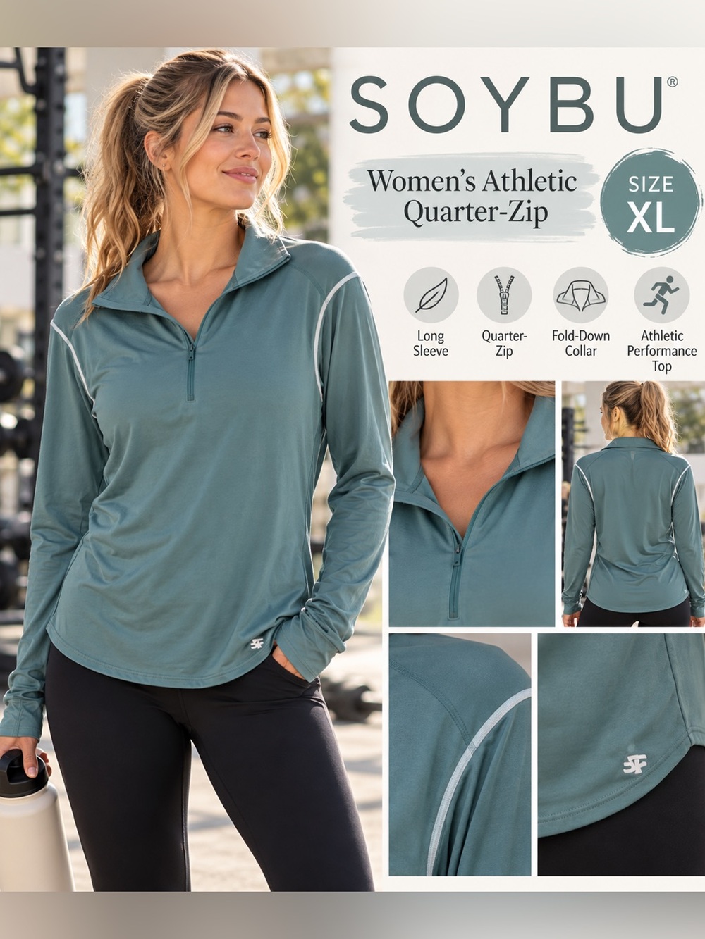 Soybu Teal Long Sleeve Top